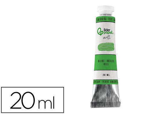 Pintura al oleo liderpapel tubo de aluminio de 20 ml color verde esmeralda