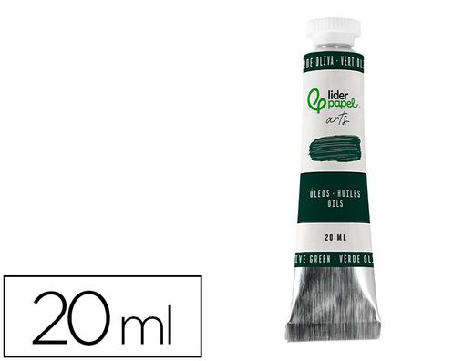 Pintura al oleo liderpapel tubo de aluminio de 20 ml color verde oliva