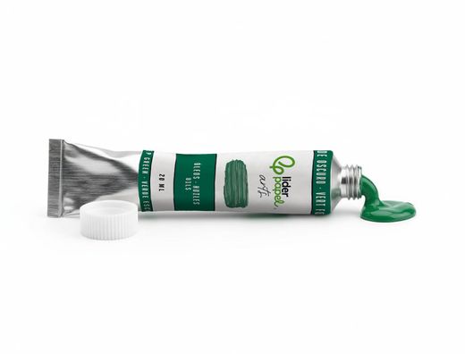Pintura al oleo liderpapel tubo de aluminio de 20 ml color verde oscuro