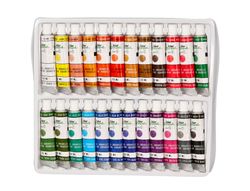 Pintura de acuarela liderpapel caja de 24 tubos de aluminio de 12 ml colores surtidos