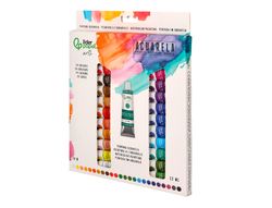 Pintura de acuarela liderpapel caja de 24 tubos de aluminio de 12 ml colores surtidos