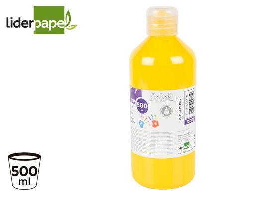 Pintura dedos liderpapel botella de 500 ml amarillo