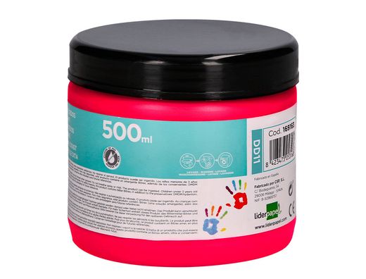 Pintura dedos liderpapel tarrina de 500 cc magenta