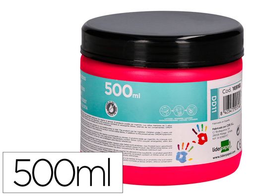 Pintura dedos liderpapel tarrina de 500 cc magenta
