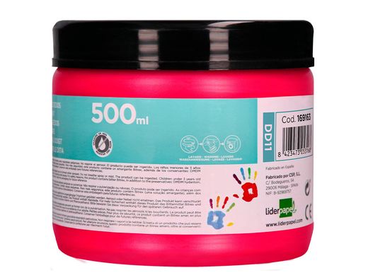 Pintura dedos liderpapel tarrina de 500 cc magenta