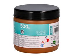 Pintura dedos liderpapel tarrina de 500 cc marron