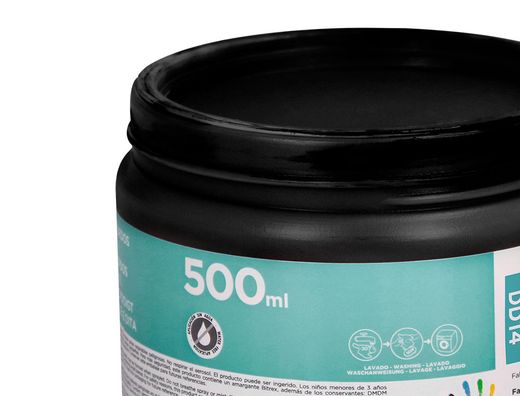 Pintura dedos liderpapel tarrina de 500 cc negro