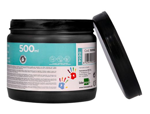 Pintura dedos liderpapel tarrina de 500 cc negro