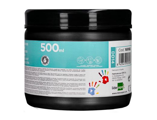 Pintura dedos liderpapel tarrina de 500 cc negro