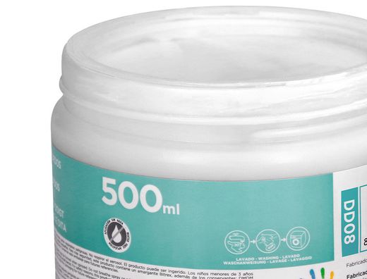 Pintura dedos liderpapel tarrina de 500 ml blanco