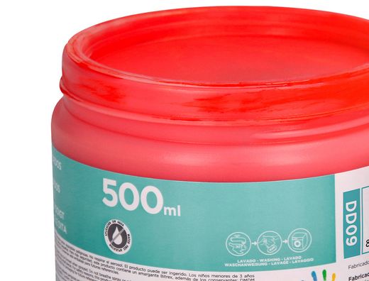 Pintura dedos liderpapel tarrina de 500 ml rojo