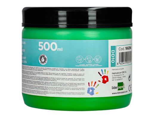 Pintura dedos liderpapel tarrina de 500 ml verde