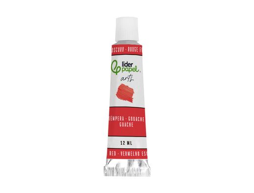 Pintura gouache/tempera liderpapel caja de 12 tubos de aluminio de 12 ml colores surtidos