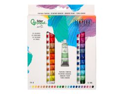 Pintura gouache/tempera liderpapel caja de 24 tubos de aluminio de 12 ml colores surtidos