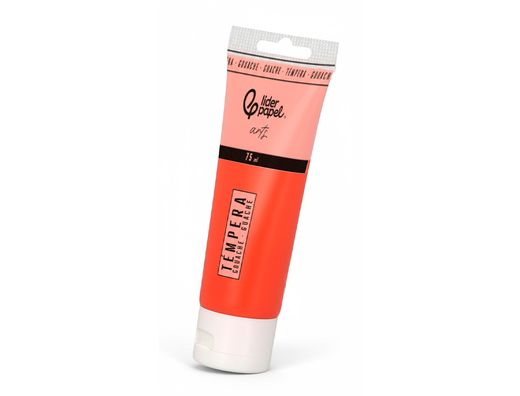 Pintura gouache/tempera liderpapel caja de 6 tubos de plastico de 75 ml colores surtidos