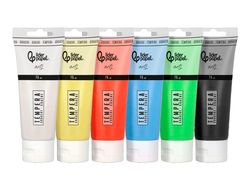 Pintura gouache/tempera liderpapel caja de 6 tubos de plastico de 75 ml colores surtidos