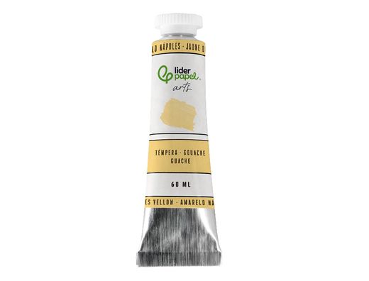 Pintura gouache/tempera liderpapel tubo de aluminio de 60 ml color amarillo napoles