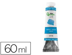 Pintura gouache/tempera liderpapel tubo de aluminio de 60 ml color azul cian