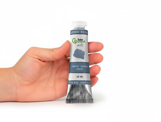 Pintura gouache/tempera liderpapel tubo de aluminio de 60 ml color azul grisaceo