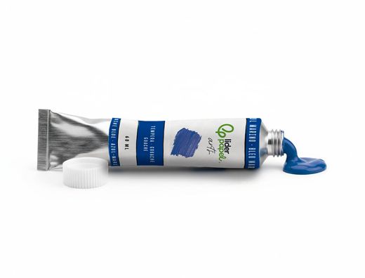 Pintura gouache/tempera liderpapel tubo de aluminio de 60 ml color azul marino