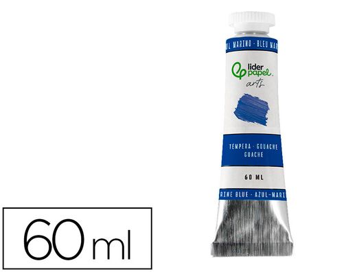Pintura gouache/tempera liderpapel tubo de aluminio de 60 ml color azul marino