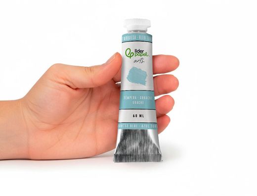 Pintura gouache/tempera liderpapel tubo de aluminio de 60 ml color azul turquesa