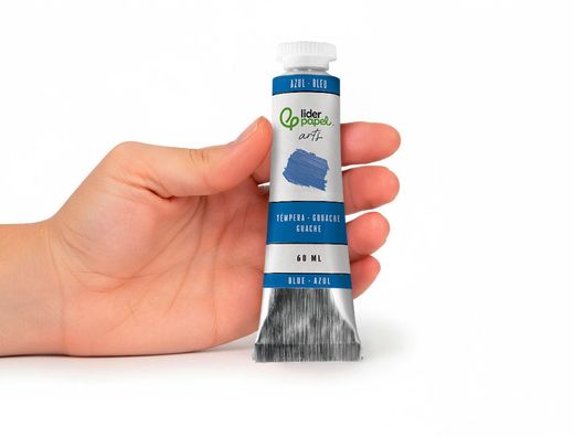 Pintura gouache/tempera liderpapel tubo de aluminio de 60 ml color azul