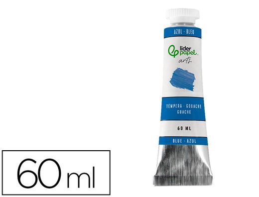 Pintura gouache/tempera liderpapel tubo de aluminio de 60 ml color azul