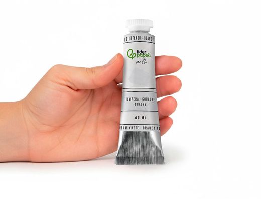 Pintura gouache/tempera liderpapel tubo de aluminio de 60 ml color blanco titanio