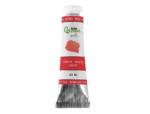 Pintura gouache/tempera liderpapel tubo de aluminio de 60 ml color rojo oscuro