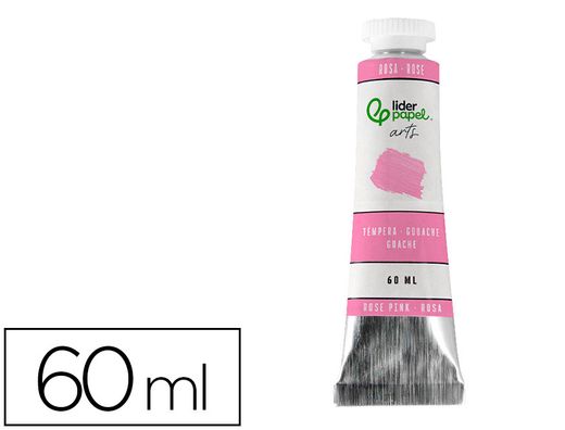 Pintura gouache/tempera liderpapel tubo de aluminio de 60 ml color rosa