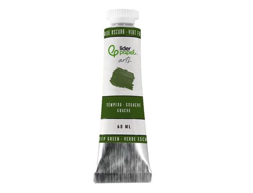 Pintura gouache/tempera liderpapel tubo de aluminio de 60 ml color verde oscuro