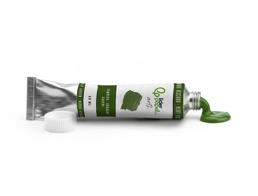 Pintura gouache/tempera liderpapel tubo de aluminio de 60 ml color verde oscuro