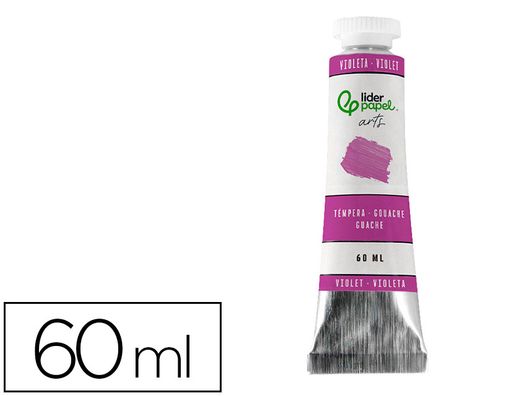 Pintura gouache/tempera liderpapel tubo de aluminio de 60 ml color violeta