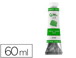 Pintura gouache/tempera liderpapel tubo de aluminio de60 ml color verde permanente