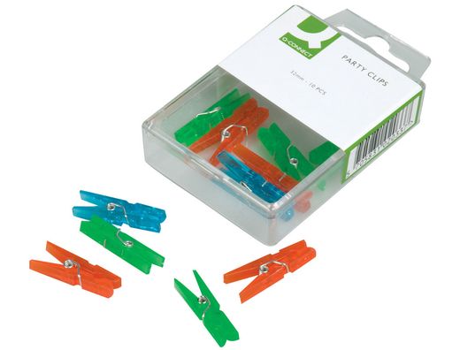 Pinza Fantasia Q-Connect -32 mm -Caja de 10 Unidades -Colores Surtidos