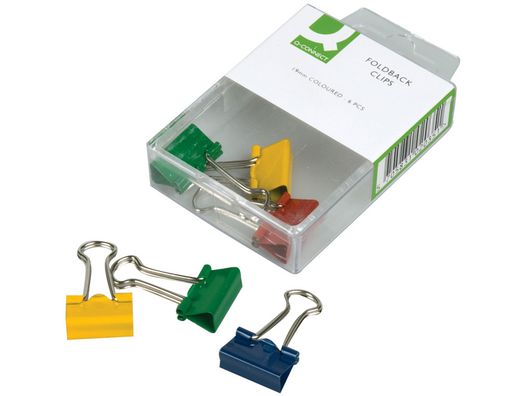Pinza Metalica Q-Connect -Reversible 19 mm -Caja de 6 Unidades Colores Surtidos