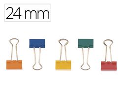 Pinza metalica q-connect reversible n.2 24 mm caja de 10 unidades colores surtidos