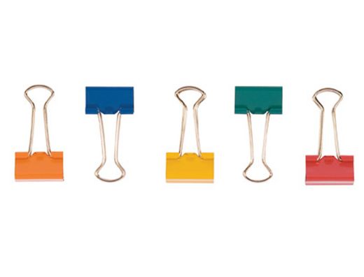 Pinza metalica q-connect reversible n.2 24 mm caja de 10 unidades colores surtidos