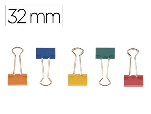 Pinza metalica q-connect reversible n.3 32 mm caja de 10 unidades colores surtidos