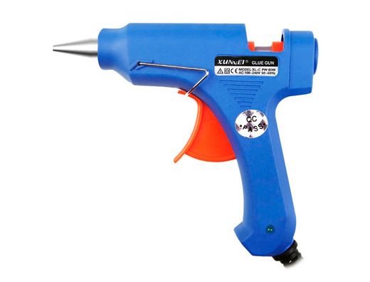 Pistola Termofusible Mini Liderpapel de 25 W con Gatillodispensador y 2 Barras de Silicona de 7 mm Diametro X 100 Mm