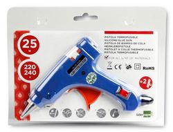 Pistola Termofusible Mini Liderpapel de 25 W con Gatillodispensador y 2 Barras de Silicona de 7 mm Diametro X 100 Mm