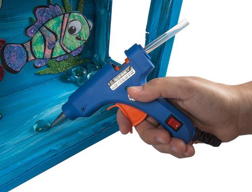 Pistola Termofusible Mini Liderpapel de 25 W con Gatillodispensador y 2 Barras de Silicona de 7 mm Diametro X 100 Mm