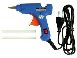 Pistola Termofusible Mini Liderpapel de 25 W con Gatillodispensador y 2 Barras de Silicona de 7 mm Diametro X 100 Mm