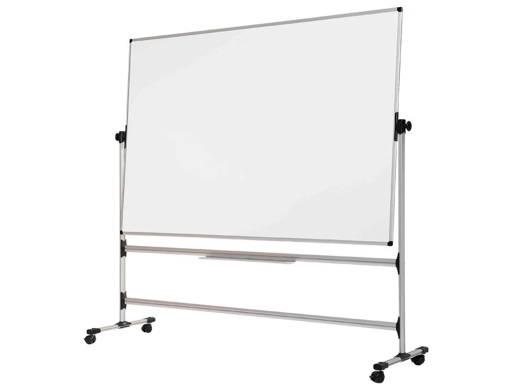 Pizarra blanca bi-office blanca de acero vitrifricado volteable doble cara 120x150 cm