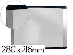 Pizarra blanca bi-office inka magnetica acero lacado marco de aluminio y laterales plastico negro 280x216 mm