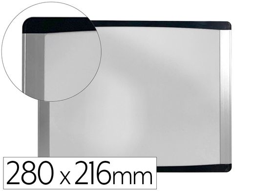 Pizarra blanca bi-office inka magnetica acero lacado marco de aluminio y laterales plastico negro 280x216 mm