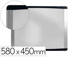 Pizarra blanca bi-office inka magnetica acero lacado marco de aluminio y laterales plastico negro 580x450 mm