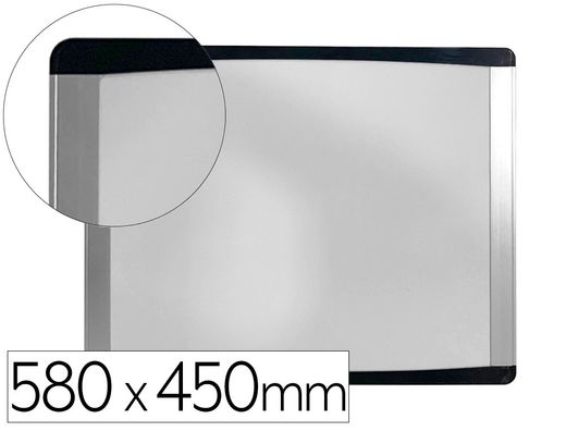 Pizarra blanca bi-office inka magnetica acero lacado marco de aluminio y laterales plastico negro 580x450 mm