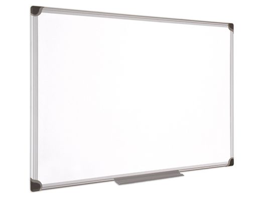 Pizarra Blanca Bi-Office Magnetica Maya W Ceramica Vitrificada Marco de Aluminio 150 X 100 cm con Bandeja Para